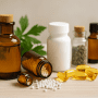 Medicamentos homeopáticos y productos no farmacoquímicos como suplementos dietarios y extractos naturales.