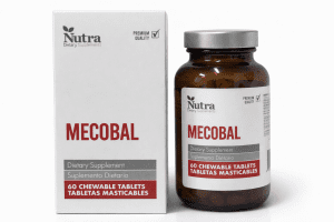 Mecobal Nutra suplemento dietario 60 tabletas masticables, vitamina B12 para apoyo energético y sistema nervioso.