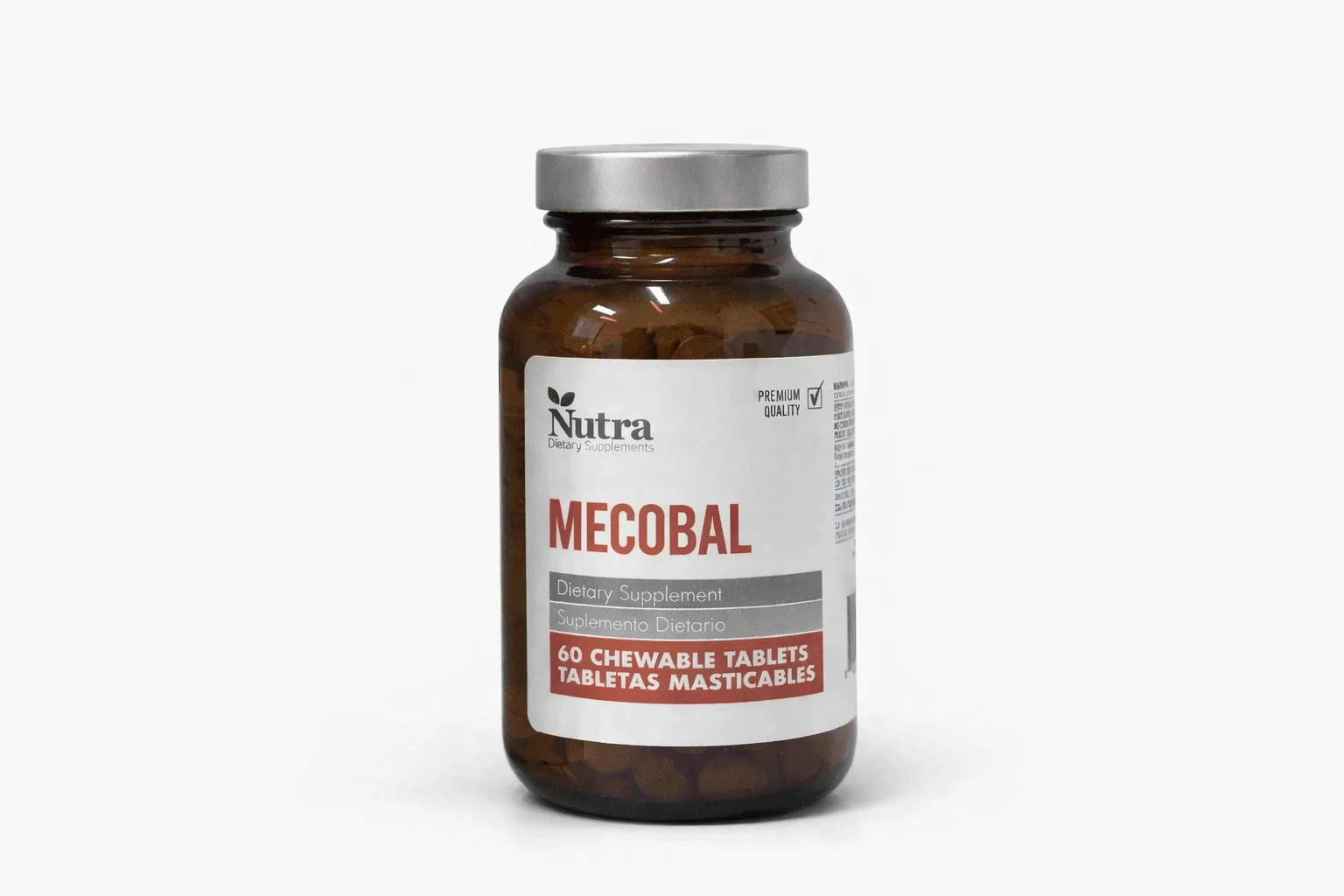 NUTRA Mecobal vitamina B12 con metilcobalamina 60 tabletas masticables suplemento para energía y sistema nervioso