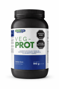 Proteína vegana Nutrivita 910 g sabor vainilla en polvo con guisante, quinua, amaranto y alcachofa
