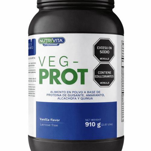 Proteína vegana Nutrivita 910 g sabor vainilla en polvo con guisante, quinua, amaranto y alcachofa