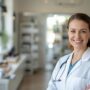 Farmacéutica en farmacia natural en Colombia brindando atención profesional en medicina homeopática