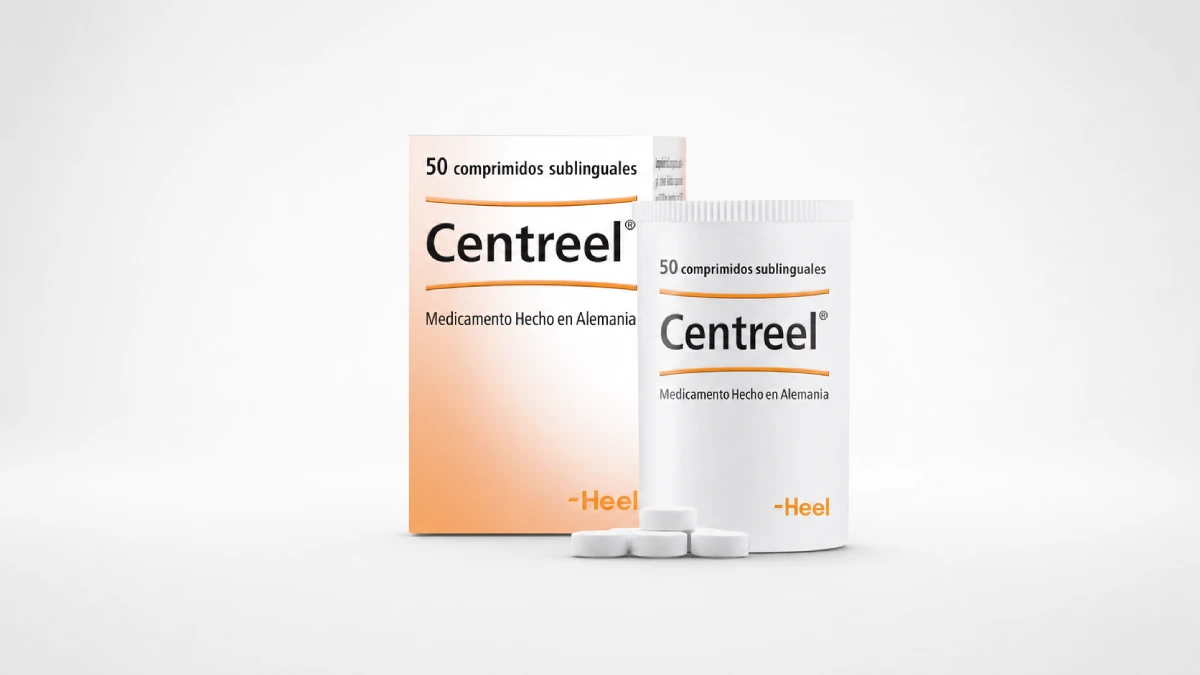 Centreel tabletas de Heel, medicamento homeopático en presentación de 50 tabletas