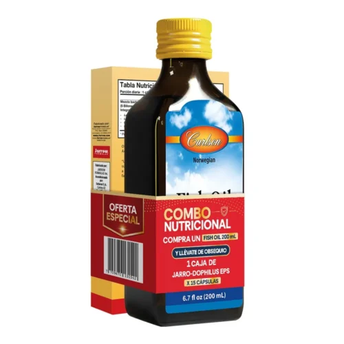 Combo Fish Oil 200 ml Carlson con Jarro-Dophilus EPS 15 cápsulas de obsequio