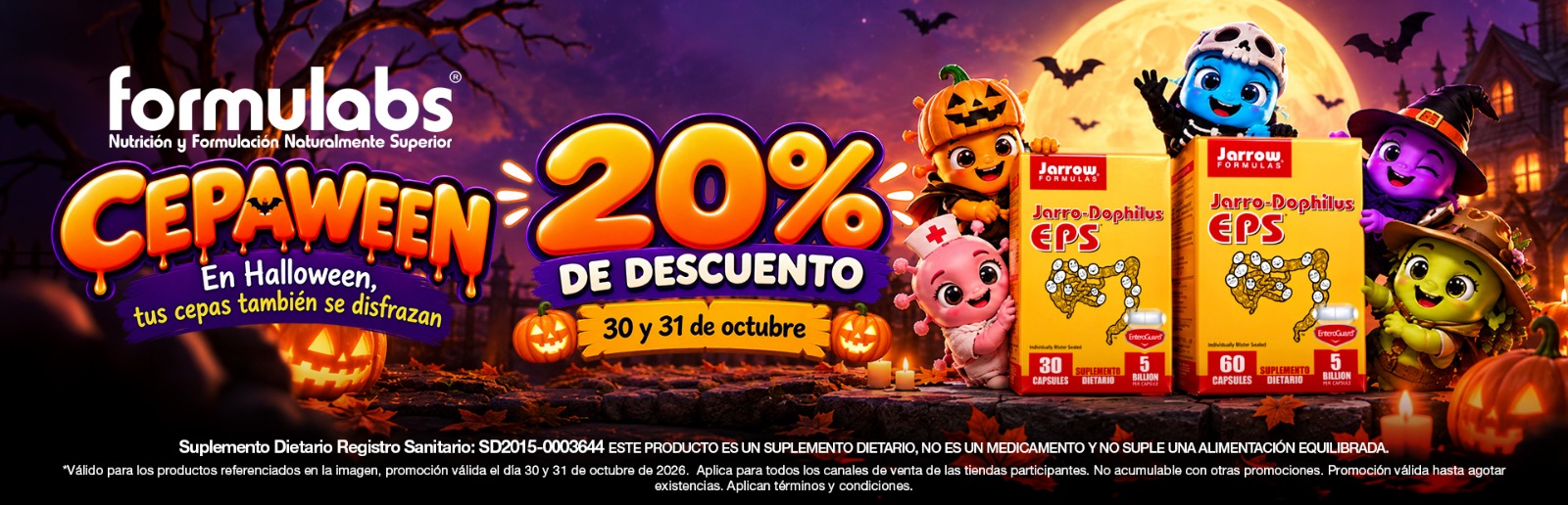 Halloween 20% de descuento 30 y 31 de octubre - Formulabs